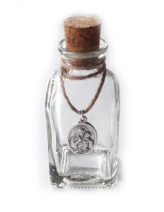BOTELLA AGUA BENDITA VIDRIO CORCHO 8CM 2
