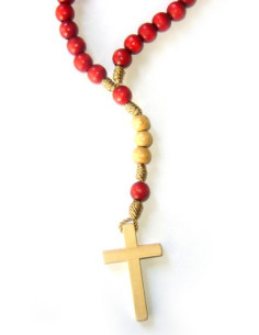 ROSARIO MADERA CORDON ROJO MEDIANO