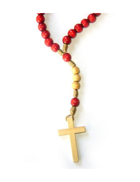 ROSARIO MADERA CORDON ROJO MEDIANO
