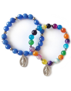 PULSERA PIEDRA NATURAL MEDALLA