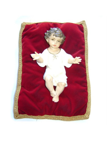 FIGURA NIÑO JESUS VESTIDO RESINA COJIN 20CM /358
