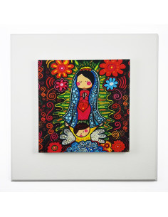 CUADRO VIRGEN GUADALUPE MADERA 20X20CM