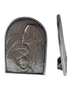 CUADRO SAGRADA FAMILIA PLATA.QUEM OJIVA 5.5CM 2