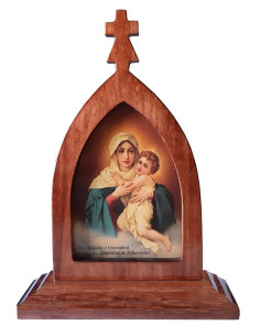CUADRO MATER PEREGRINA CAOBA 19CM /333