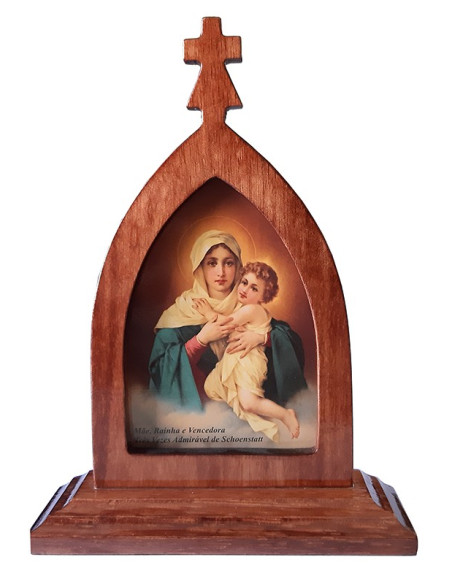 CUADRO MATER PEREGRINA CAOBA 19CM /333
