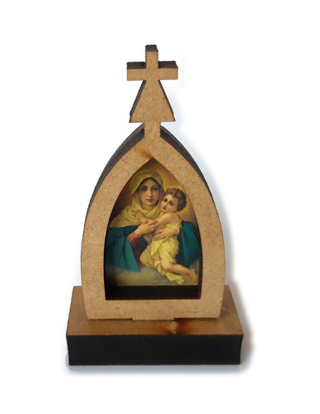 CUADRO MATER MINI PEREGRINA MADERA 7CM