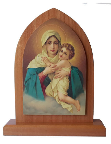 CUADRO MATER OJIVA MADERA RAULI 15X10CM