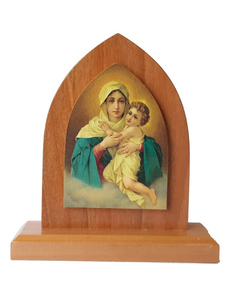 CUADRO MATER OJIVA MADERA RAULI 11X8CM