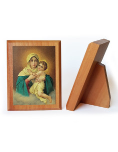 CUADRO MATER CON PIE MADERA RAULI 9X7CM