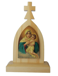 CUADRO MATER PEREGRINA MADERA PINO 15CM