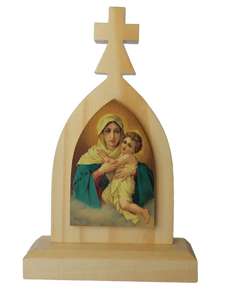 CUADRO MATER PEREGRINA MADERA PINO 15CM