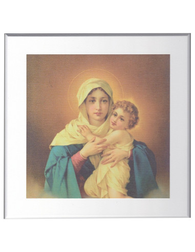 CUADRO MATER MADERA BLANCO 20X20CM