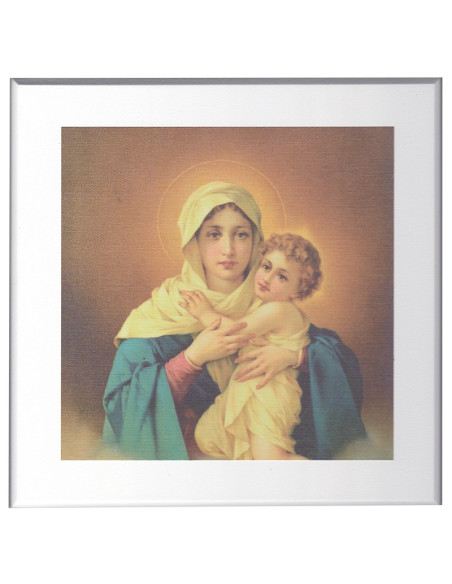 CUADRO MATER MADERA BLANCO 20X20CM