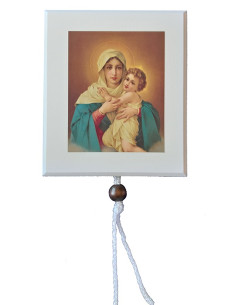 CUADRO MATER MADERA BLANCO CORDON 11X14CM