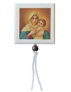CUADRO MATER MADERA BLANCO CORDON 11X11CM