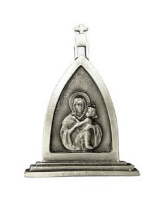 CUADRO MATER PEREGRINA SOBREMESA METAL PLATEADO 6.5CM