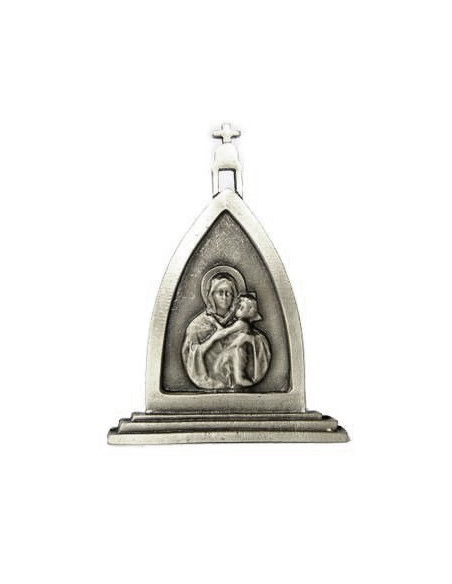 CUADRO MATER PEREGRINA SOBREMESA METAL PLATEADO 6.5CM
