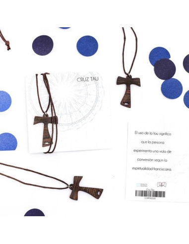 CRUZ CUELLO TAU MADERA CORDON /CORMAD320