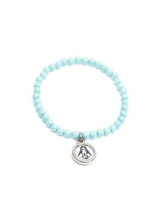 PULSERA FRANCISCA VIRGEN RAYOS ELASTICO CELESTE /PUL124100