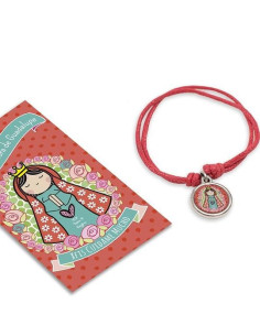 PULSERA VIRGEN GUADALUPE ROJA CORDON /PUL230118
