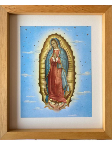 CUADRO VIRGEN GUADALUPE MAÑIO CAJON PASP 35X30CM