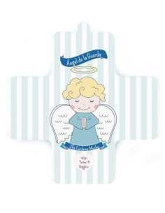 CRUZ ANGEL GUARDA CELESTE 11X11CM /CRUSRY236