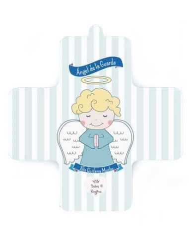 CRUZ ANGEL GUARDA CELESTE 11X11CM /CRUSRY236