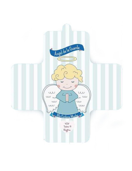 CRUZ ANGEL GUARDA CELESTE 11X11CM /CRUSRY236
