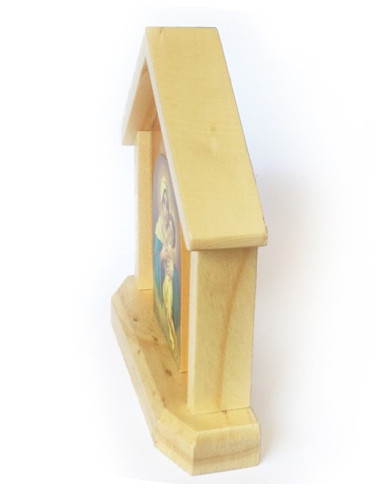 CUADRO MATER MINI SANTUARIO MADERA PINO Y RAULI 14X14CM