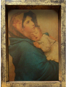 CUADRO VIRGEN POBRES CAJON 28X23CM DELGADO