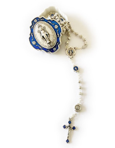 ROSARIO VIRGEN RAYOS METAL ESMALTE CAJA /RL865C