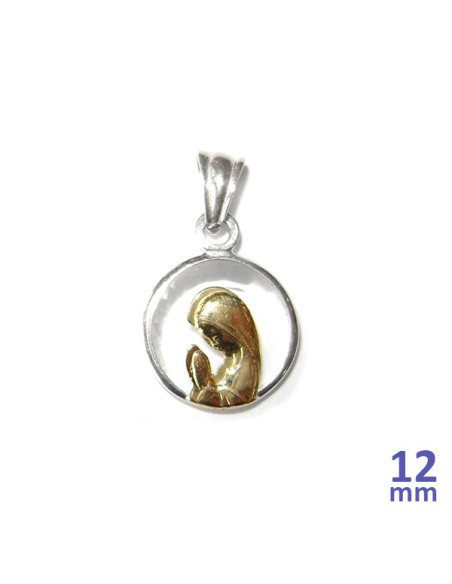 MEDALLA VIRGEN NIÑA AG OPL CRISTAL 12MM