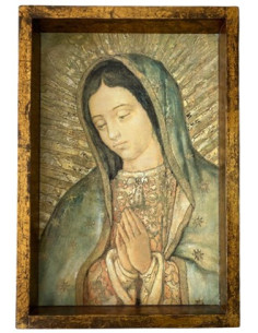 CUADRO VIRGEN GUADALUPE CAJON 46X31CM