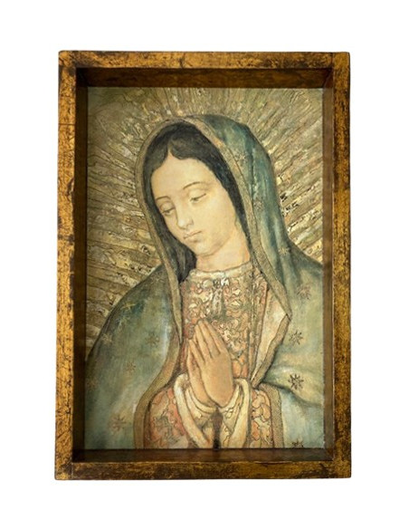 CUADRO VIRGEN GUADALUPE CAJON 46X31CM