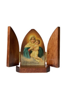 TRIPTICO MATER PEREGRINA CAOBA 8CM /376