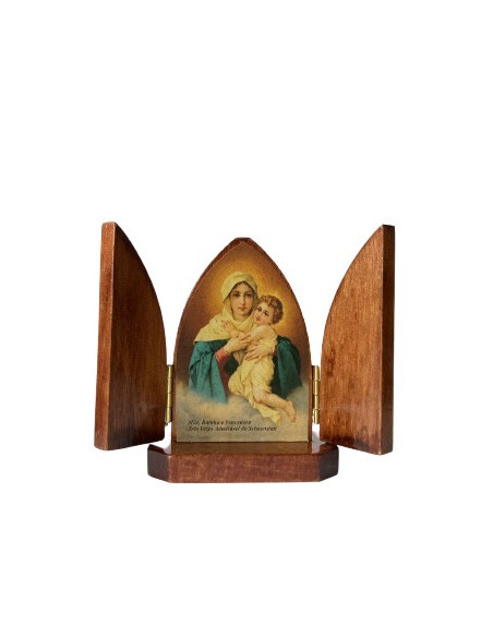 TRIPTICO MATER PEREGRINA CAOBA 8CM /376
