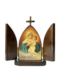 TRIPTICO MATER PEREGRINA CAOBA 10CM /373