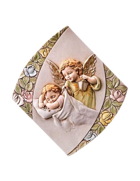 CUADRO ANGEL RESINA ROMBO 20X18CM /4364CLR