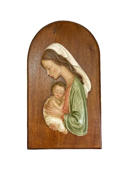 CUADRO VIRGEN NIÑO VERDE OJIVA 35CM /L100