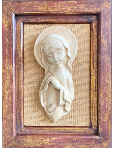 CUADRO VIRGEN NIÑO MADERA SIÑA 52X40CM