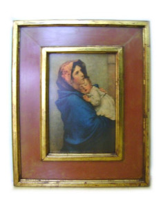 CUADRO VIRGEN POBRES MARCO DOBLE 70X55CM