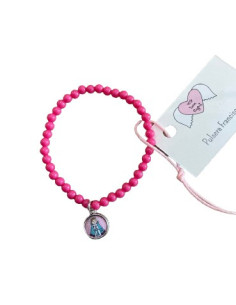 PULSERA FRANCISCA VIRGEN LOURDES ELASTICO FUCSIA /PUL124103