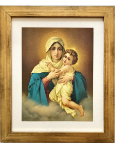 CUADRO MATER DORADO PASPARTU 40X34CM