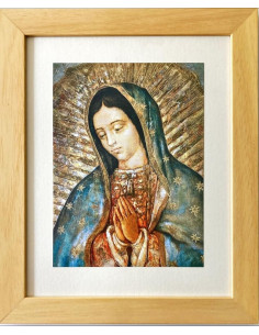 CUADRO VIRGEN GUADALUPE MAÑIO PASPARTU 36X29CM