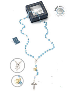 ROSARIO PLATA CRISTAL AQUA 6MM /RA067-ACQ