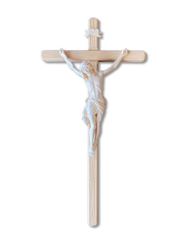 CRUZ CRISTO COLGAR MADERA RECTO NATURAL 20 47CM