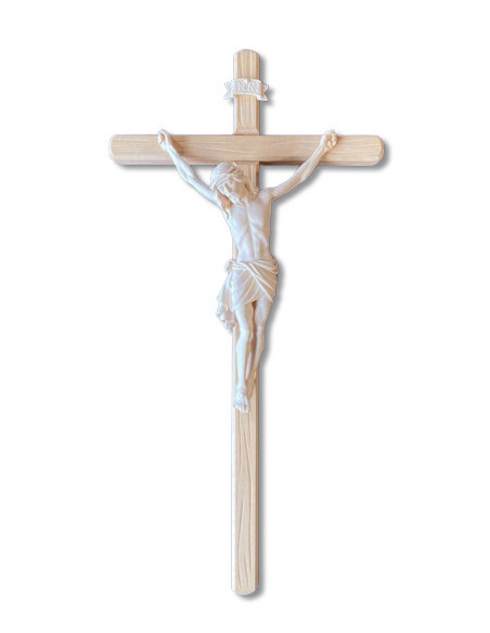CRUZ CRISTO COLGAR MADERA RECTO NATURAL 20 47CM