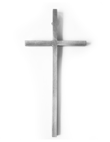 CRUZ COLGAR METAL PLATEADA 9X19CM