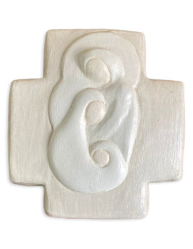 CRUZ SAGRADA FAMILIA COLGAR SIÑA MARFIL 15X13CM