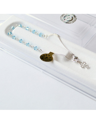 DENARIO PULSERA PLATA CRISTAL SWAROVSKI ACQUA 4MM /RA198